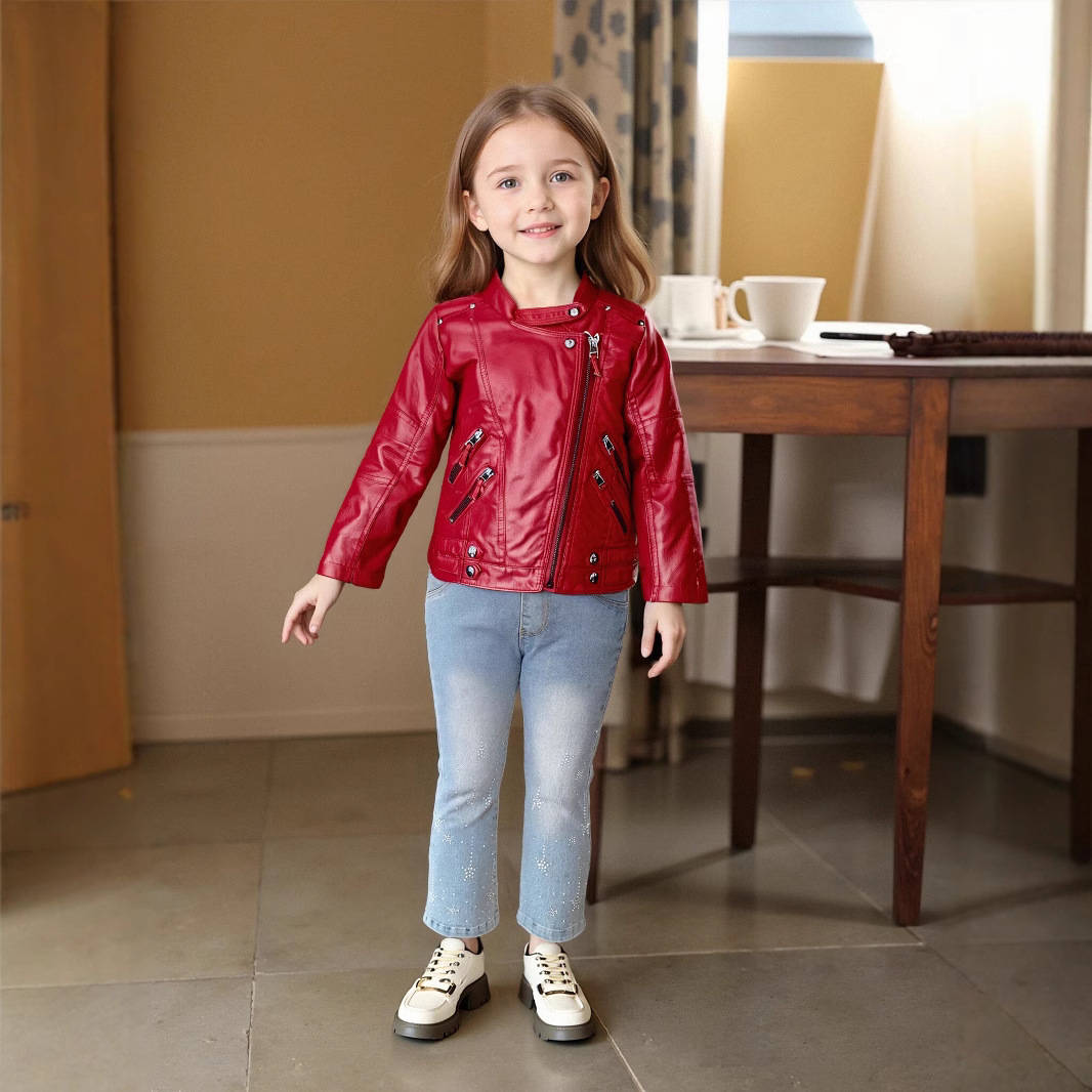 Photography Design - Jaket Kulit PU Anak Perempuan Usia