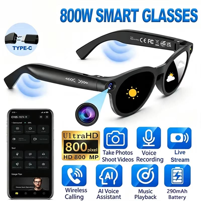 Kacamata Pintar AI Pixel 800W  - Photography Videos Free ulasan dan harga