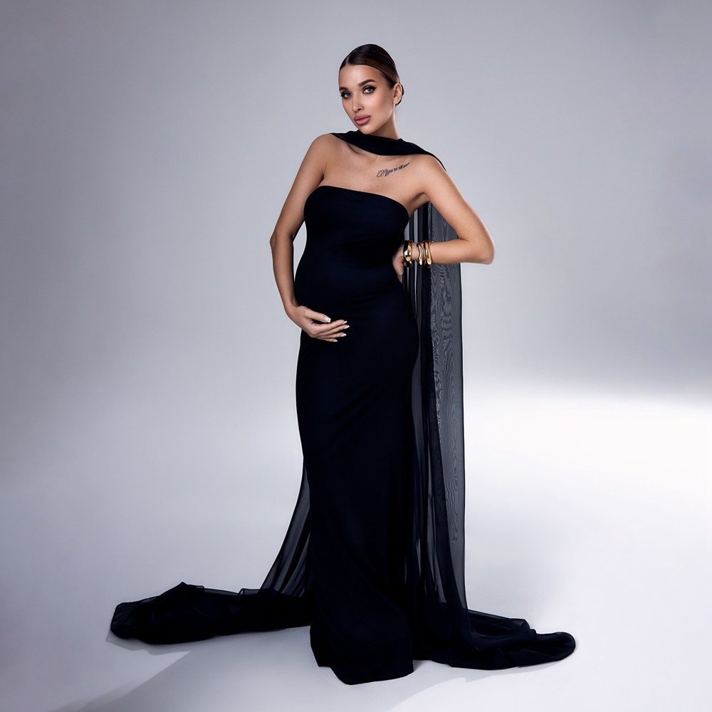 Gaun Fotografi Kehamilan Hitam - Photography Club ulasan dan harga