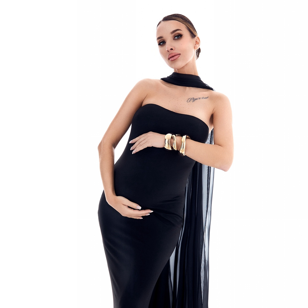 Gaun Fotografi Kehamilan Hitam - Photography Club ulasan dan harga